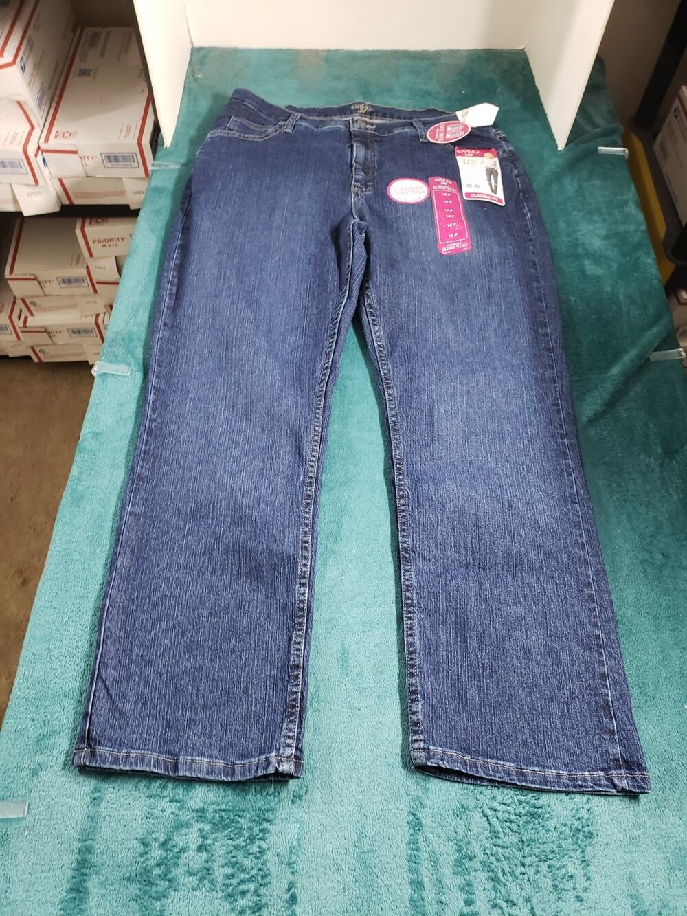 Lee Jeans Size 18 Petite Women Blue Pants Stretch Slimming Slim Straight NWT